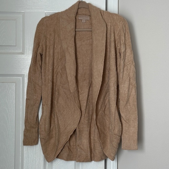 Barefoot Dreams Sweaters - Barefoot Dreams Cozy Chic Lite Circle Cardi Cardigan XS/Small Tan Sable Soft